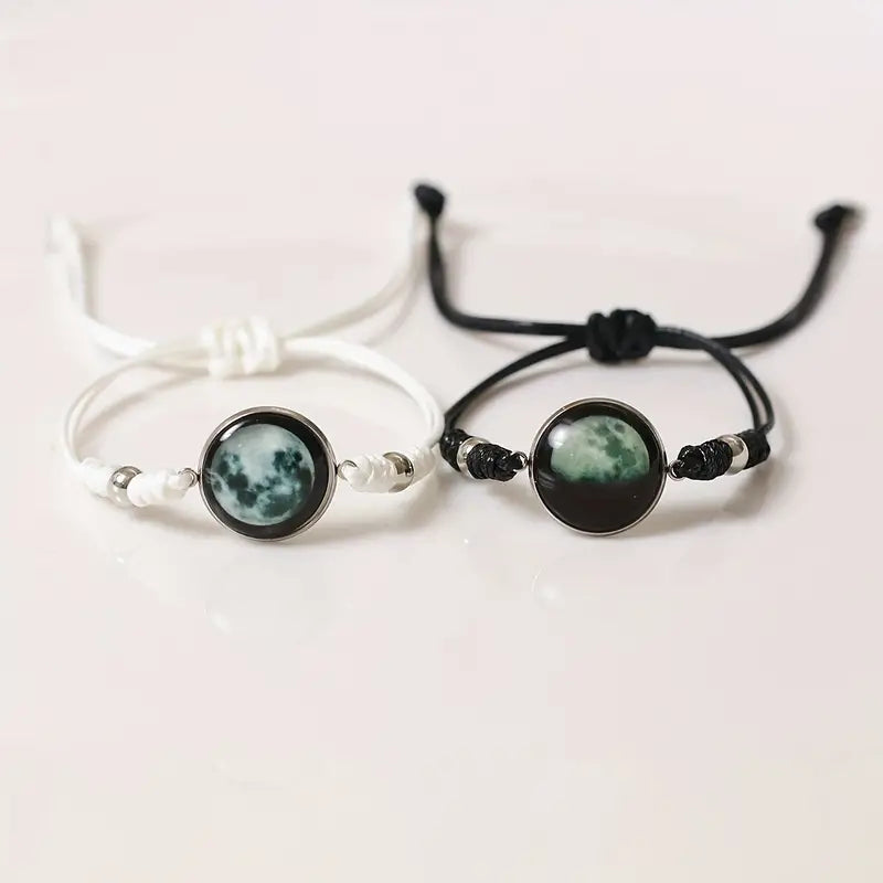 Pulseras de cielo estrellado para parejas