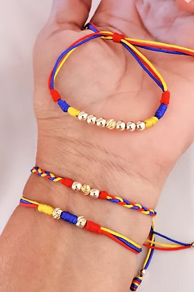Pulsera Colombia Nudos Tricolor 18k