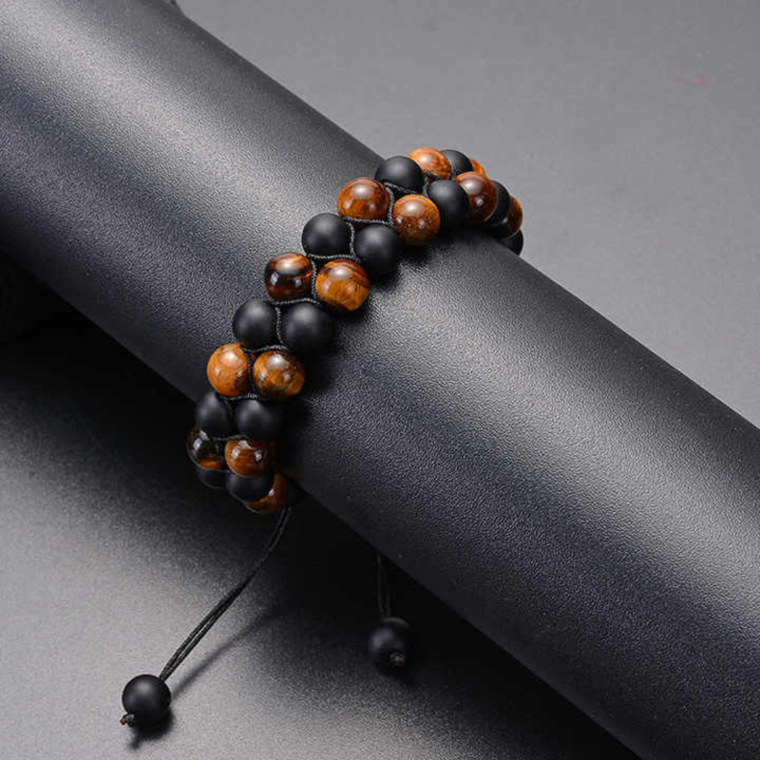 Pulsera Ojo de Tigre y Onix Mate