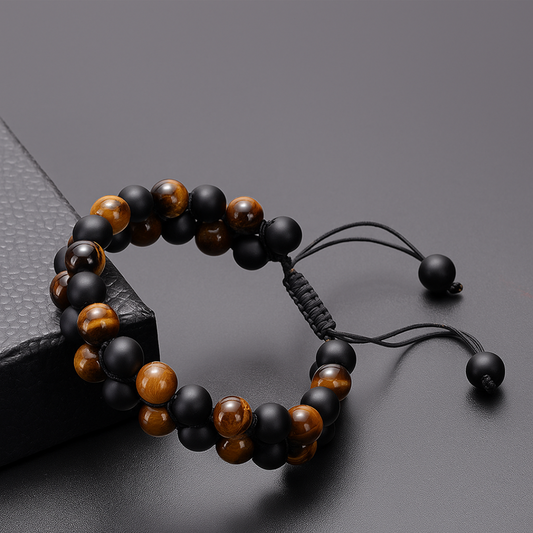 Pulsera Ojo de Tigre y Onix Mate