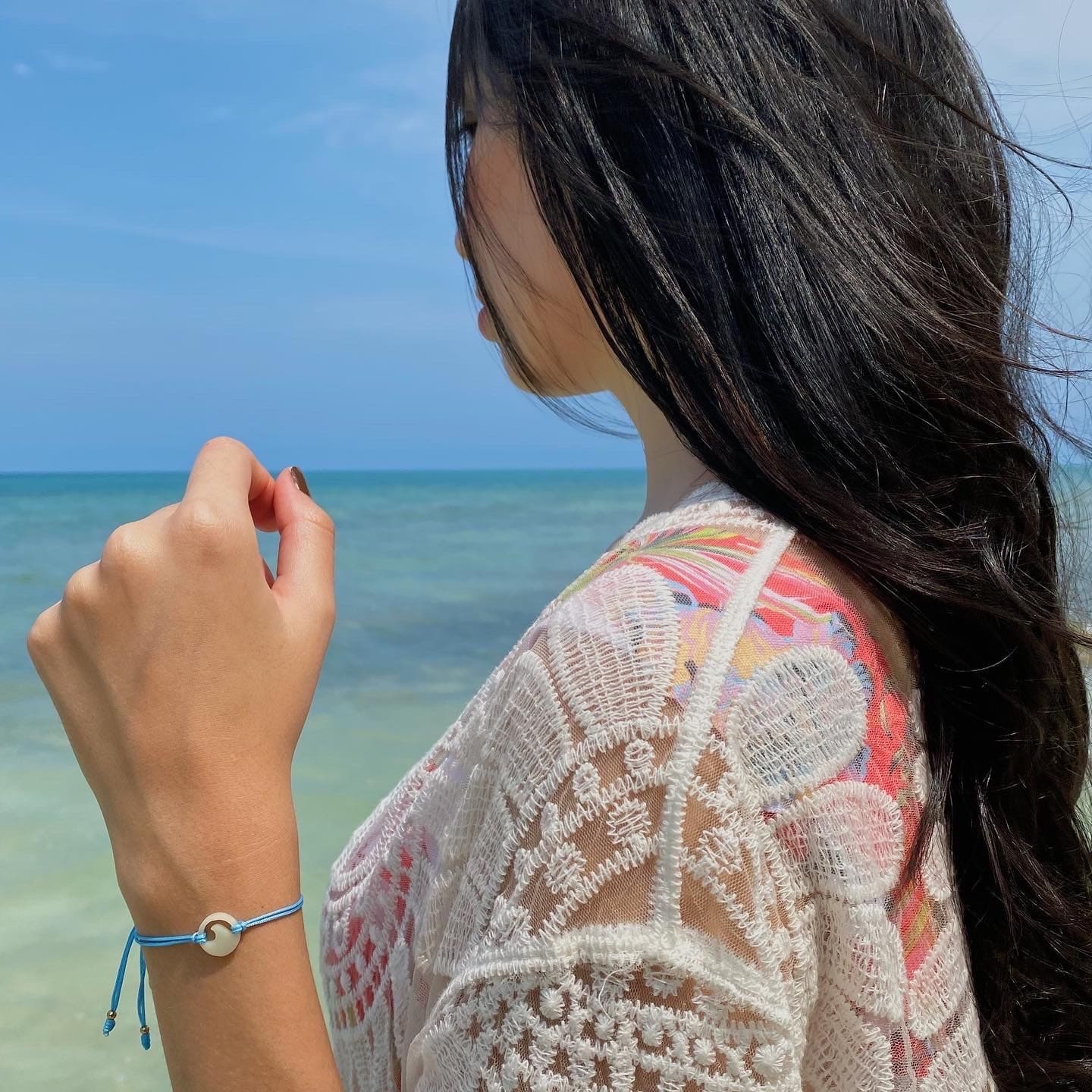 Pulsera Mar Y Tierra Luminoso x2 Amuleto De Amor