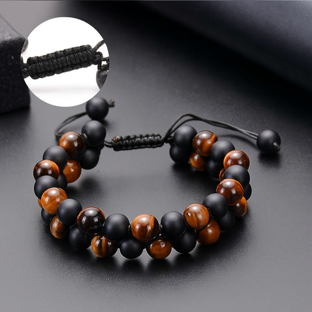 Pulsera Ojo de Tigre y Onix Mate