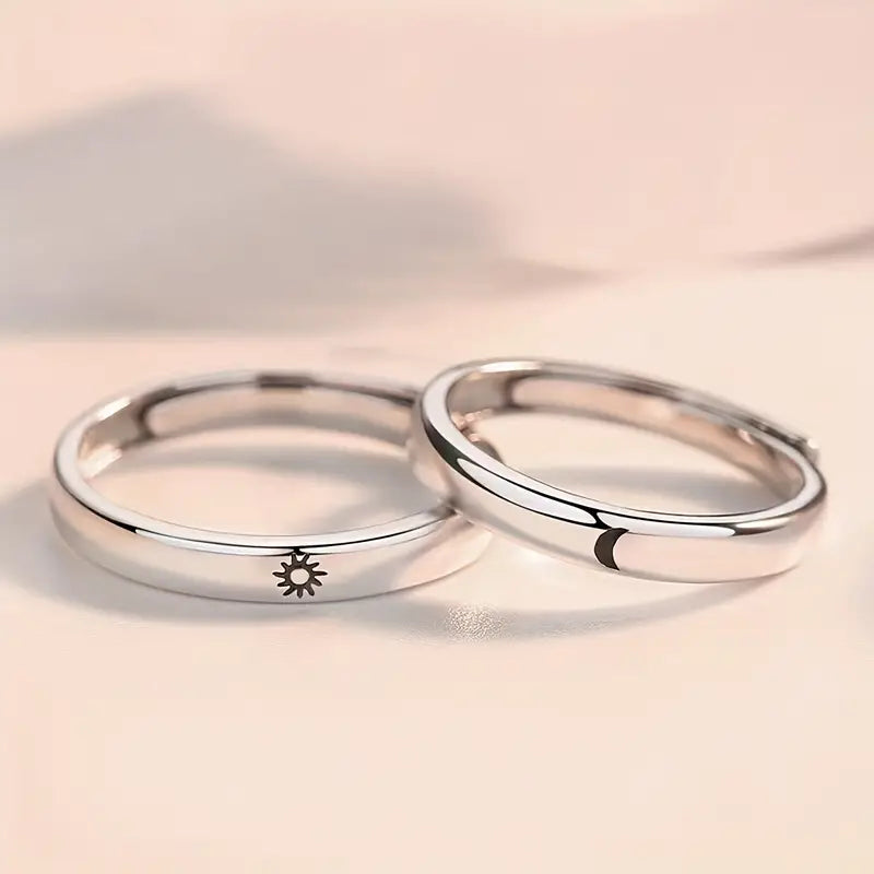 Anillos Sol Y Luna En Plata Real Ley 925