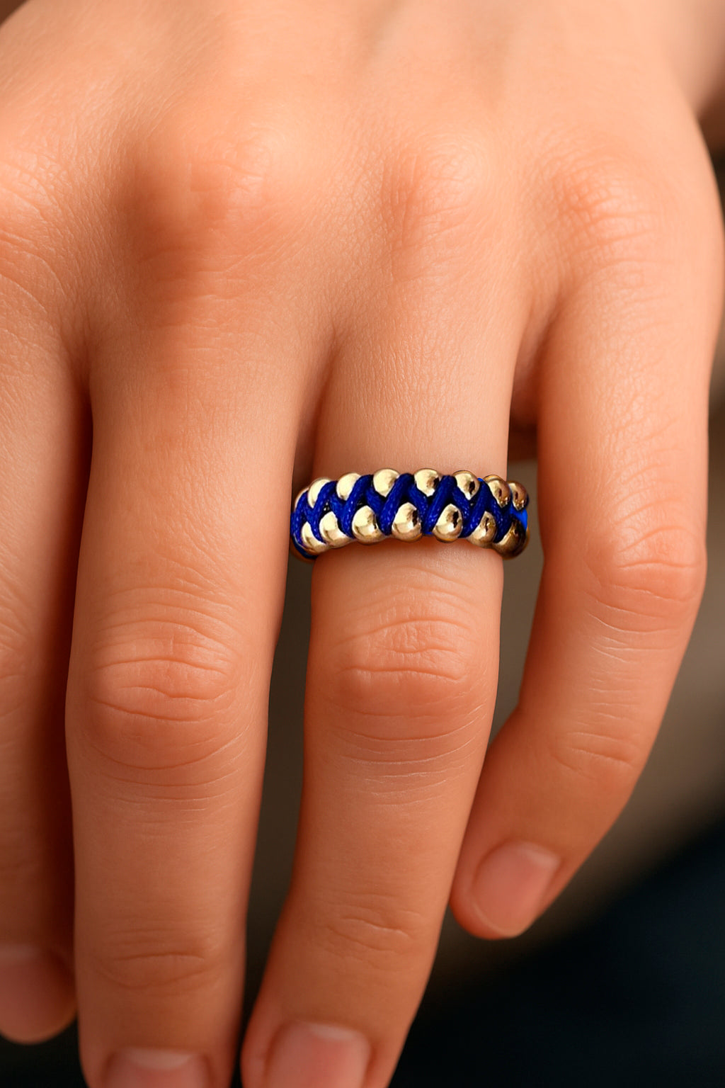 Anillo Trenzado Zig-zag liso Oro 18k