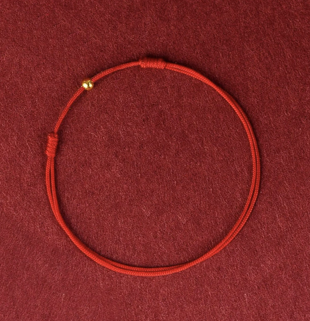 Pulsera Hilo Rojo Con Pepita De Oro 18 Kilates Garantizado