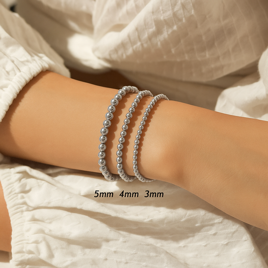 Pulsera Fila de Balines de Plata