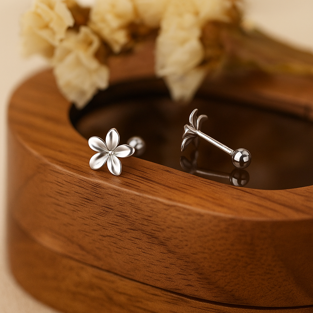Aretas Flor Eterna plata ley 925