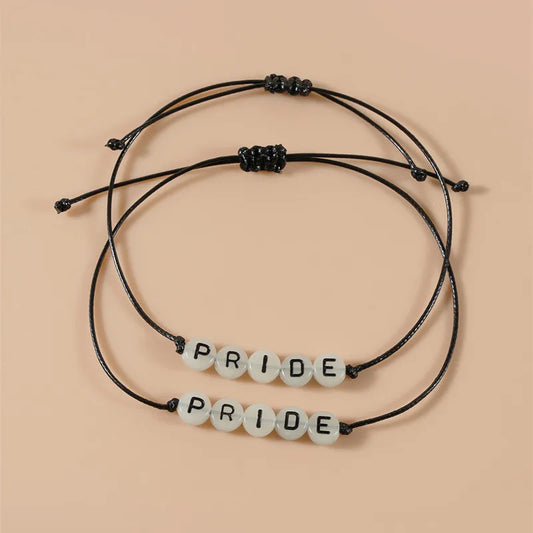 Pulsera Lgtbi/lgbtiq Pride Luminosa Para Pareja x2 Ajustable