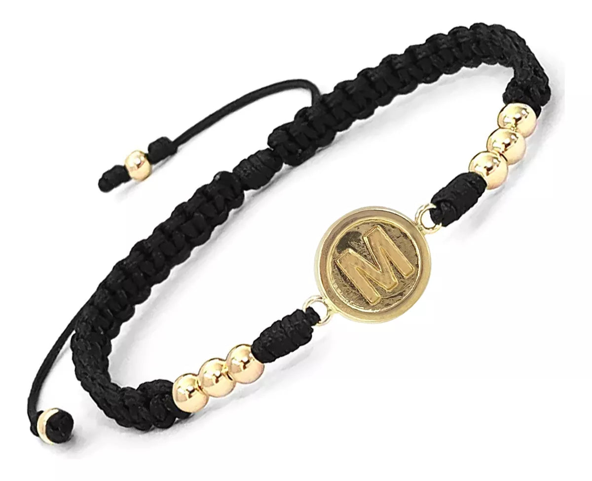 Pulsera Letra Personalizada En Oro 18k Puro + Certificado