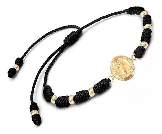 Pulsera 7 Nudos Divino Niño Oro Real 18k