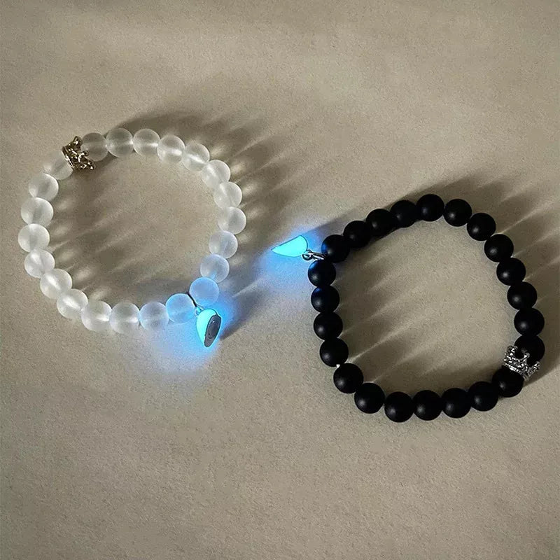 Pulseras para Parejas Iluminan en la Oscuridad Mágnetico