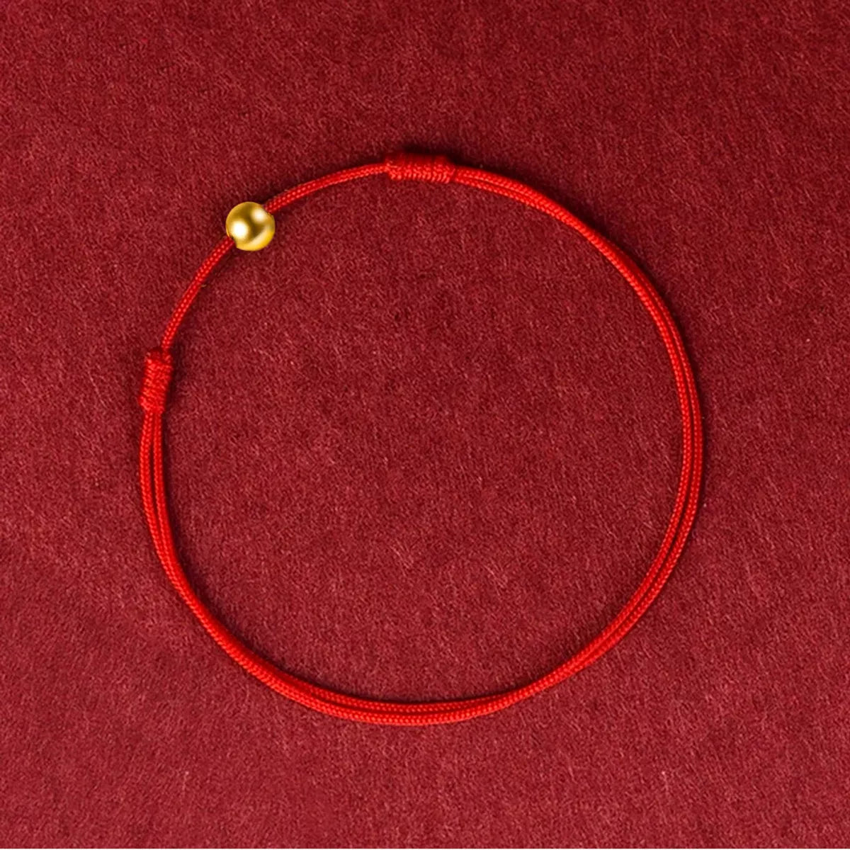 Pulsera Hilo Rojo Pepita De Oro De 4mm Certificado