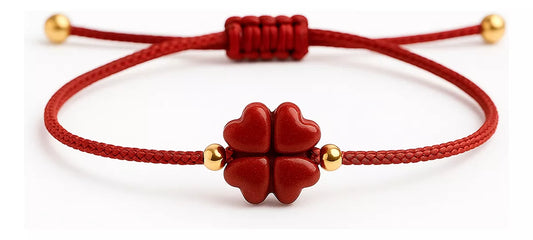 Pulsera Trébol de Suerte + Balines Oro 18Kilates