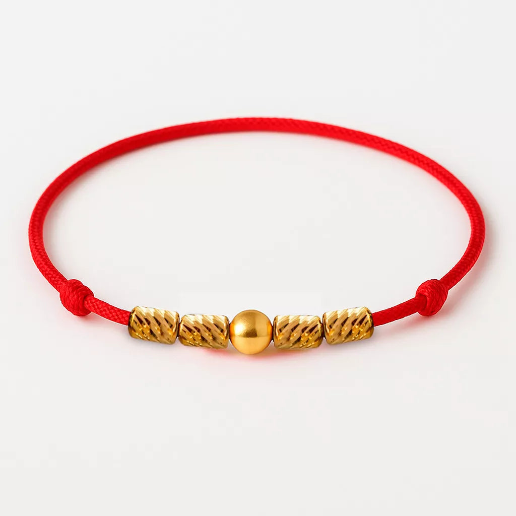 Pulsera Trenzada Balín +cilindros En Oro 18 kilates Puro Real