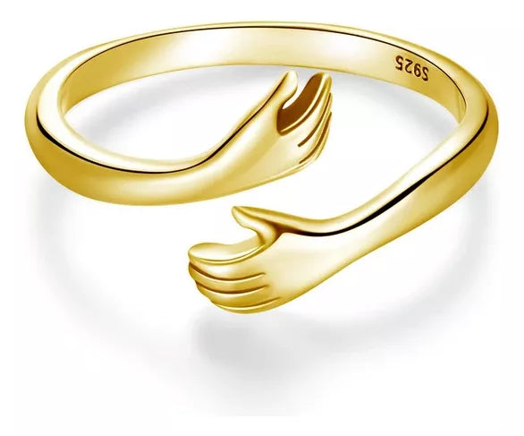 Anillo De Plata De Ley 925 Auténtica De Mano Cálida Amorosa