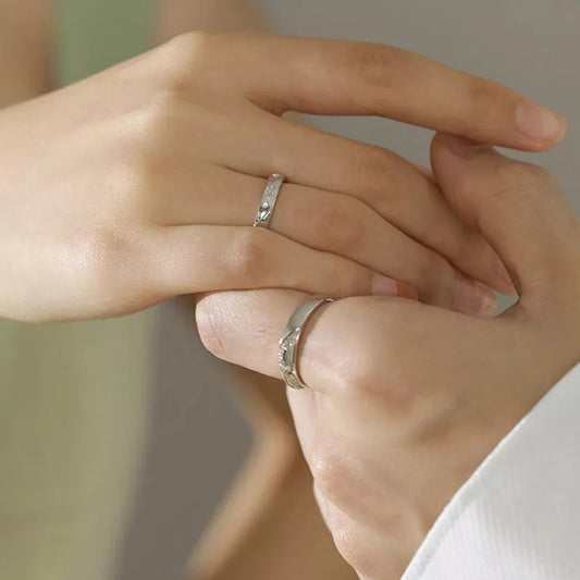 Argollas Mar Y Montañas en Plata