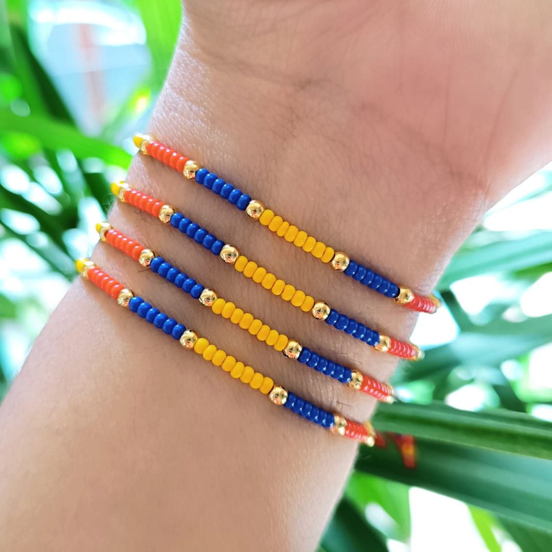 Pulsera Colombiana de Cuentas de Arroz