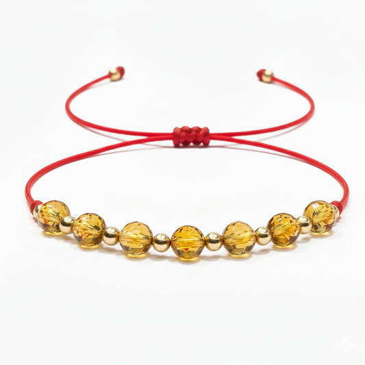 Pulsera Balines 18k 7 Cuarzo Naturales