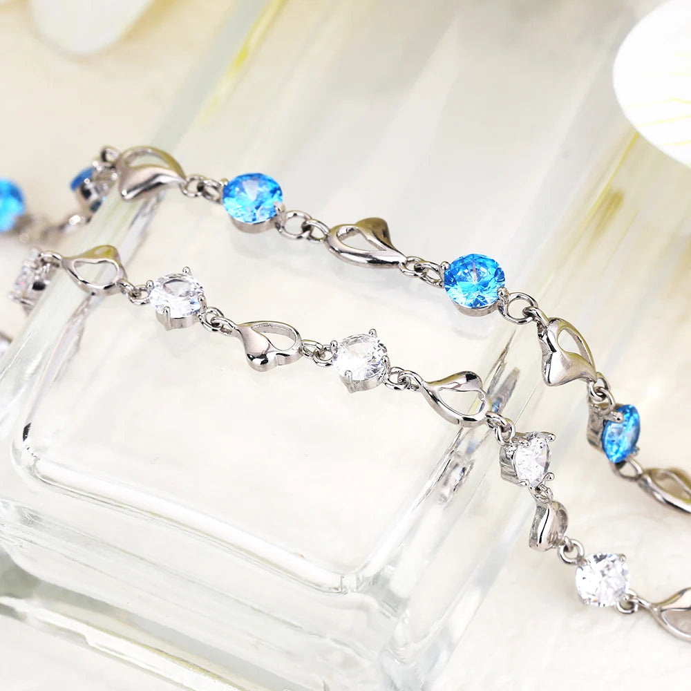 Pulsera de Plata 925 Clásica Corazón del Océano