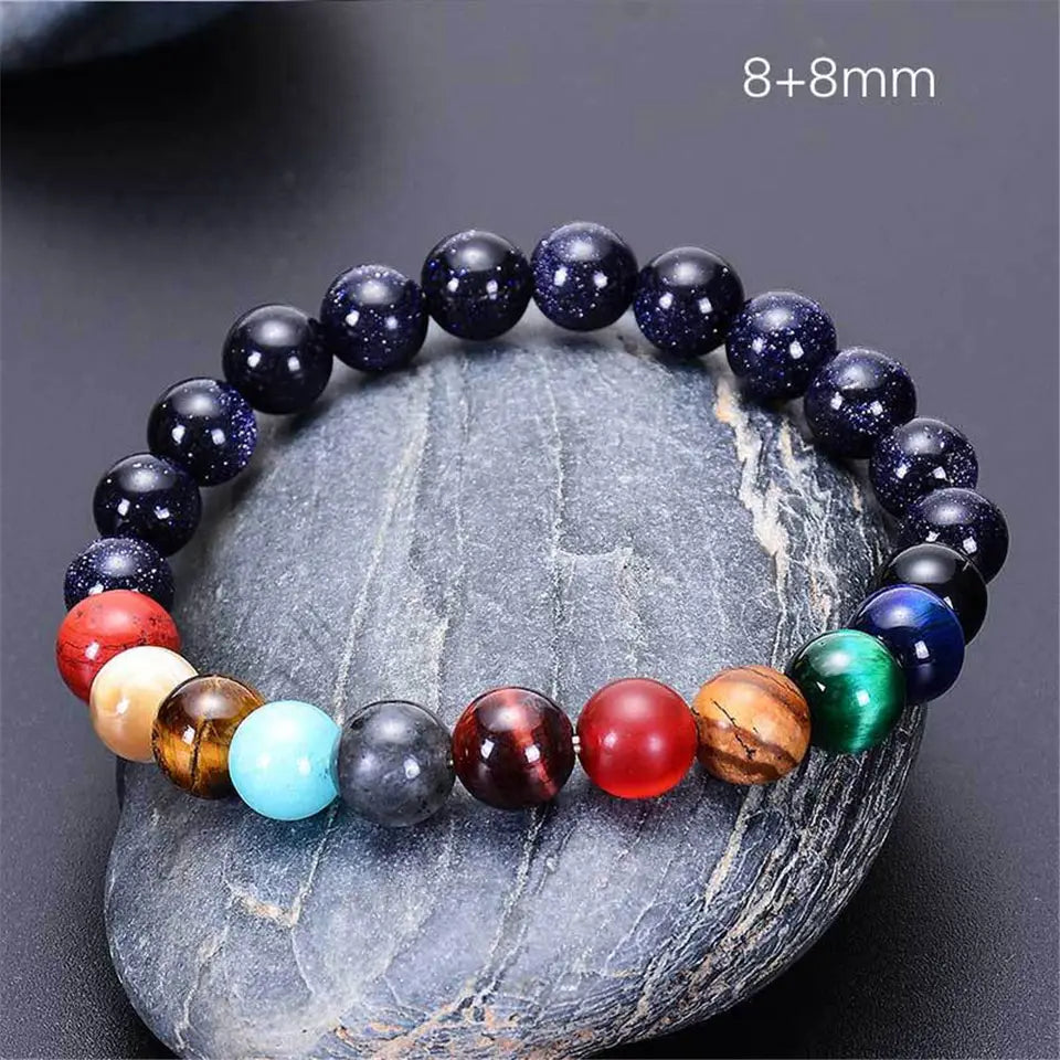 Pulsera de los Planetas de Piedras Naturales