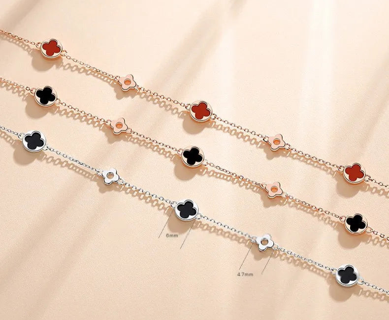 Pulsera de Trébol en Plata de ley Simple, Moderna y Lujosa