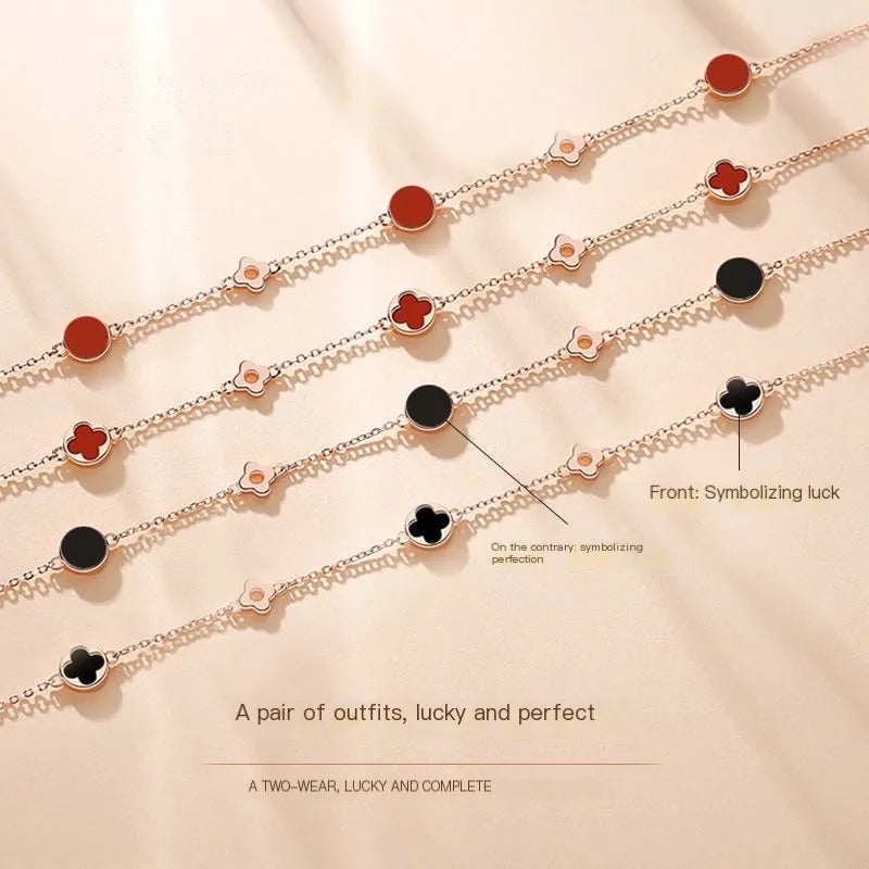 Pulsera de Trébol en Plata de ley Simple, Moderna y Lujosa