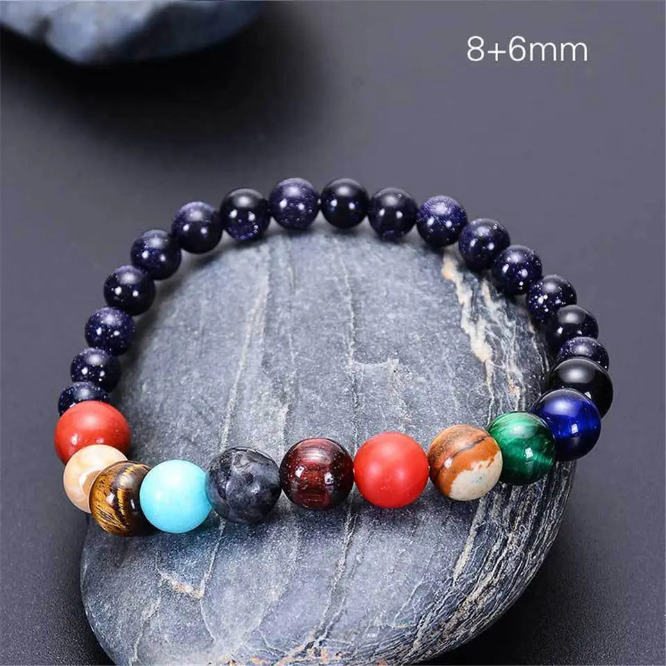 Pulsera de los Planetas de Piedras Naturales