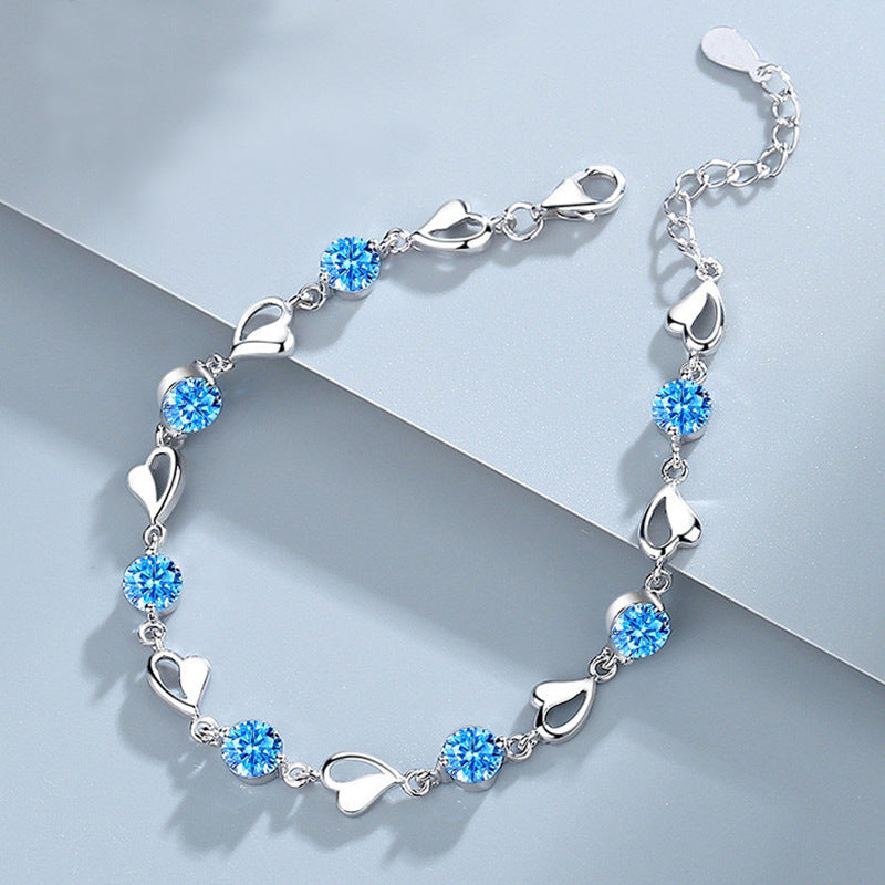 Pulsera de Plata 925 Clásica Corazón del Océano