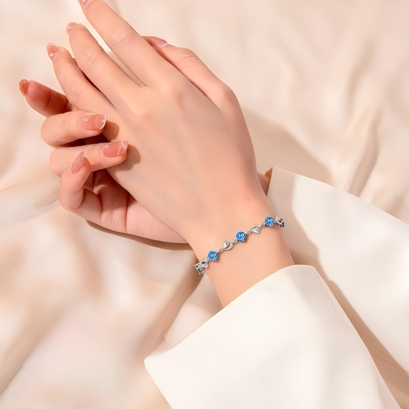 Pulsera de Plata 925 Clásica Corazón del Océano