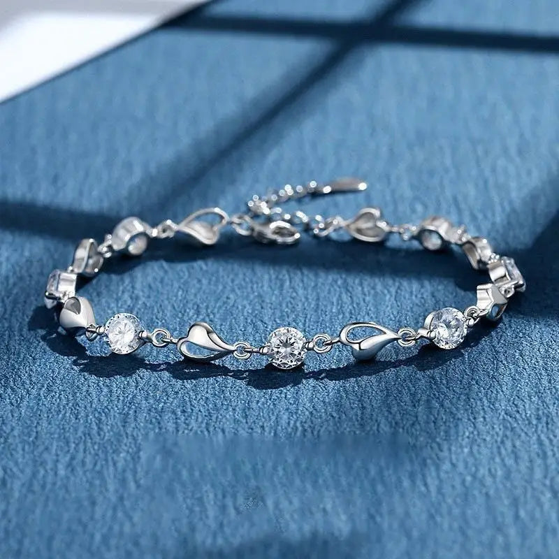 Pulsera de Plata 925 Clásica Corazón del Océano