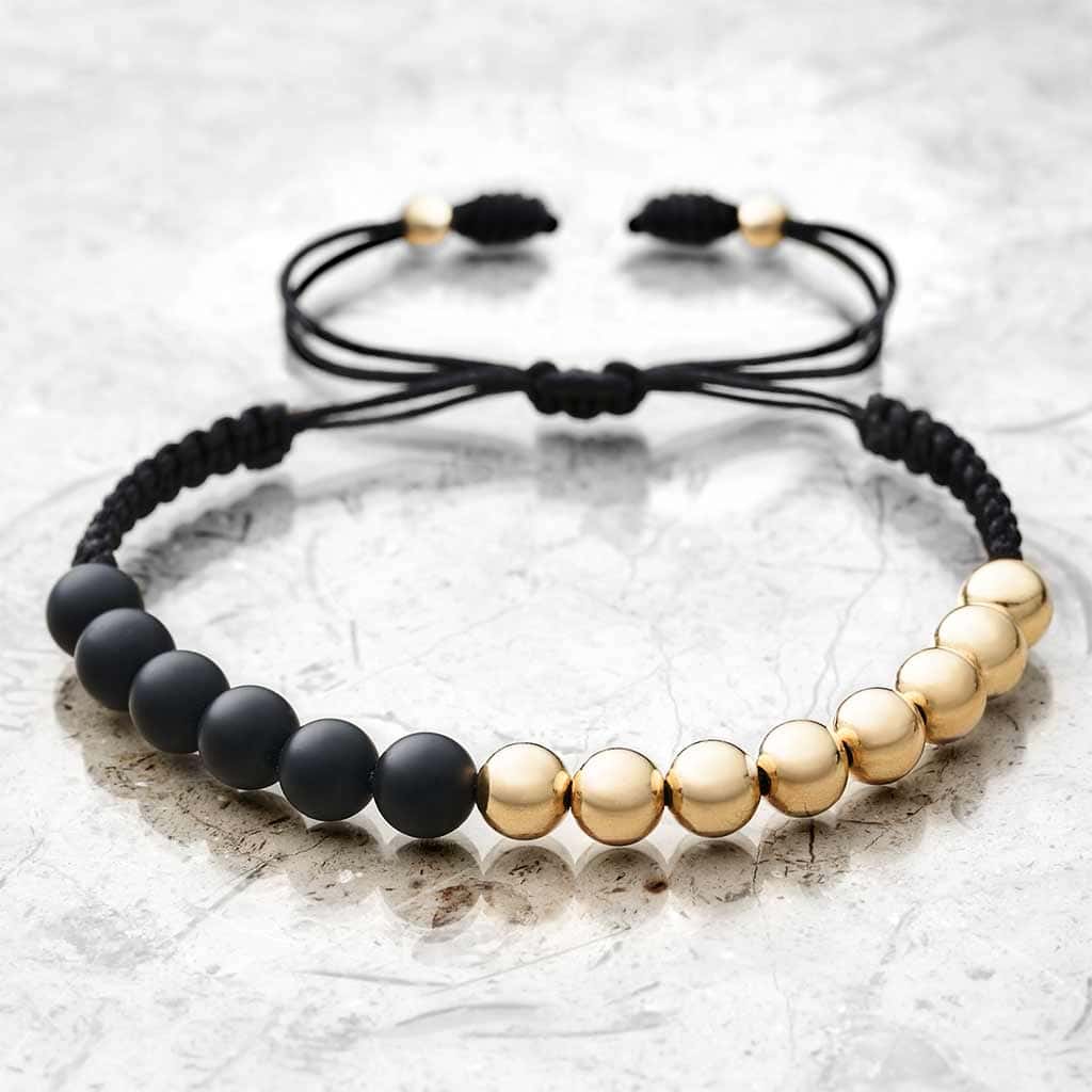Pulsera Lateral Oro 18k y Cuarzos Naturales