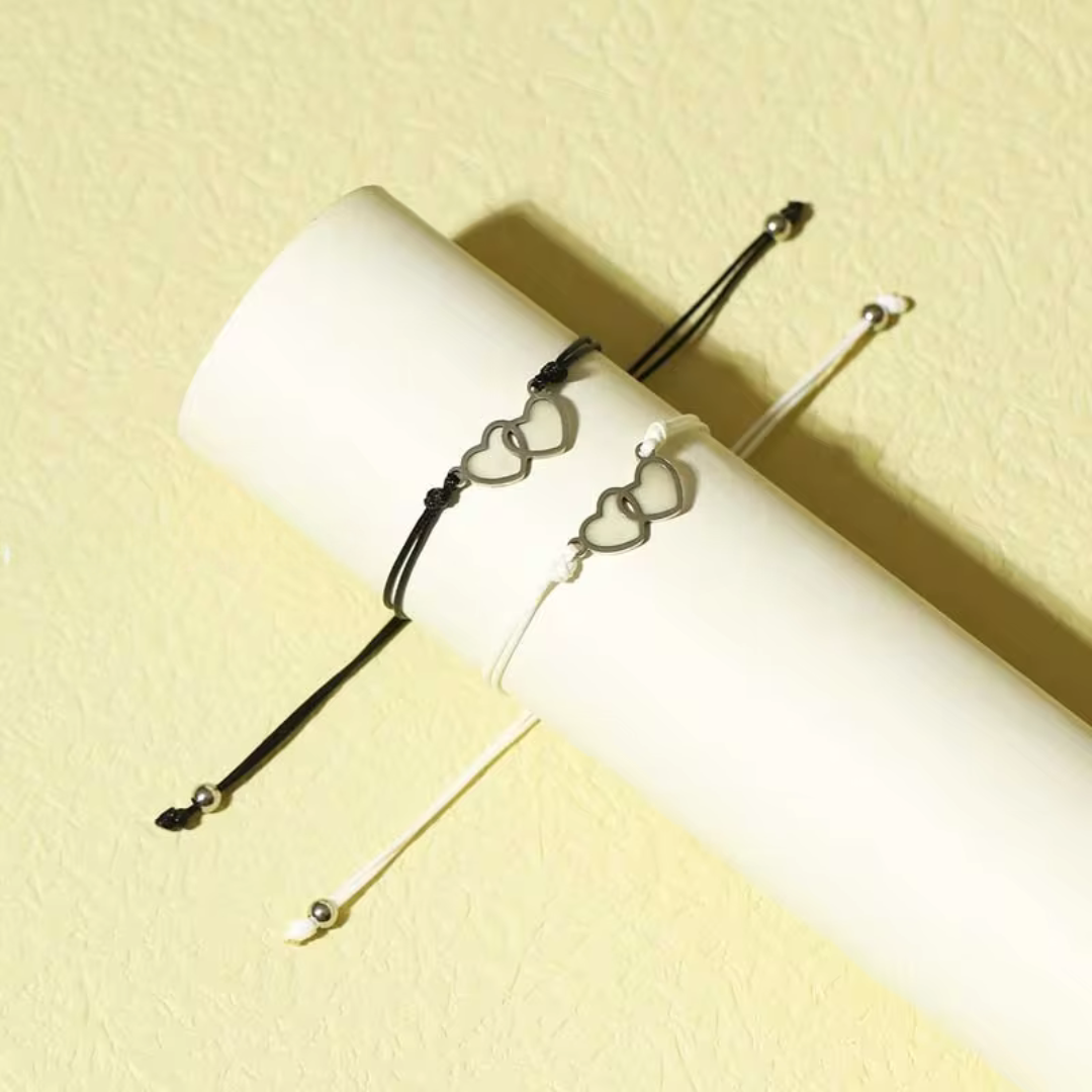 Pulseras de corazones luminosos para parejas