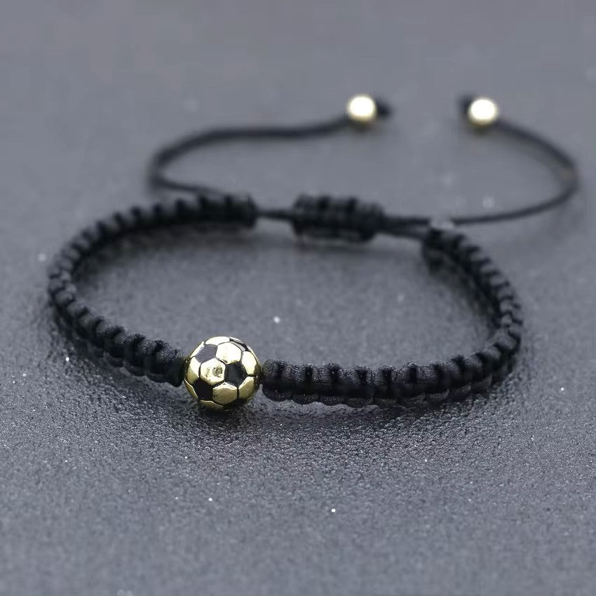 Brazalete ajustable trenzado de pelota de futbol