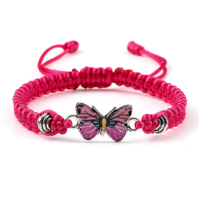 Pulsera-de-mariposa-brillante-para-mujer-brazalete rosado