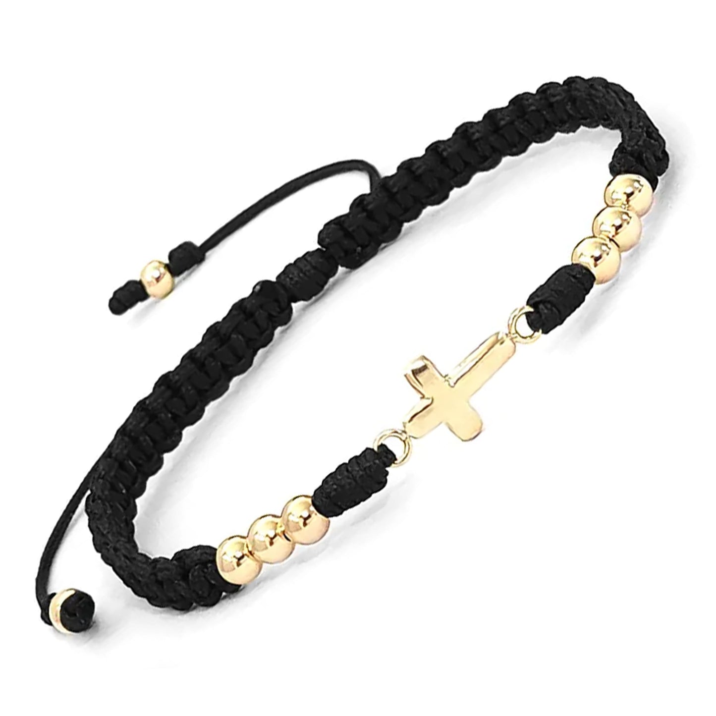 Pulsera de Cruz en Oro de 18 Kilates Negro