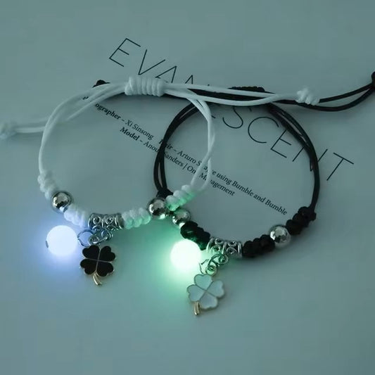 Pulsera Luminosa Tejida Ajustable Parejas Viene X2