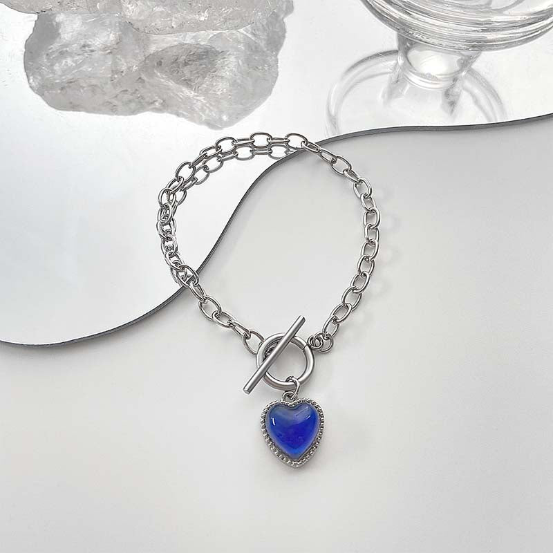 Pulsera De Corazón Cambio De Color Por Emociones Inoxidable