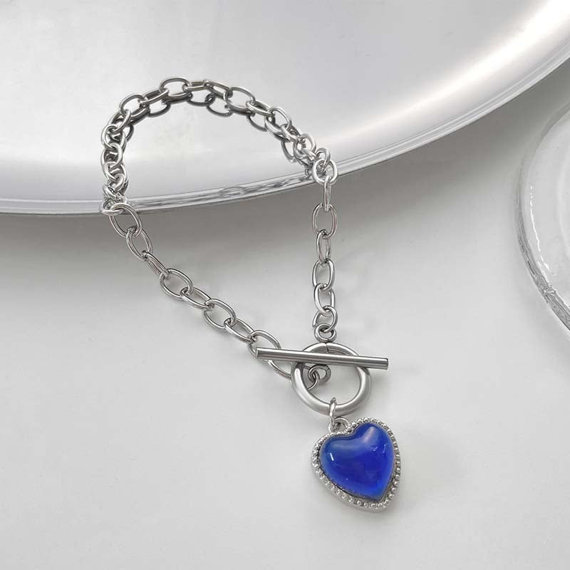 Pulsera De Corazón Cambio De Color Por Emociones Inoxidable