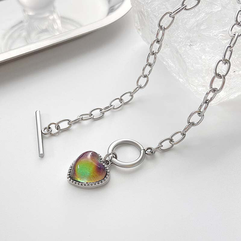 Pulsera De Corazón Cambio De Color Por Emociones Inoxidable