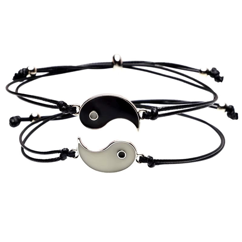 Pulseras ying yang parejas luminosas
