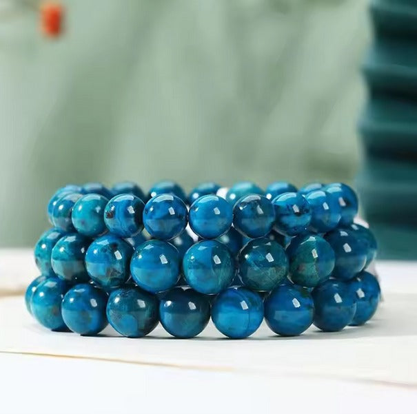 Pulsera De Piedra Natural Azurita (piedra De La Salud)