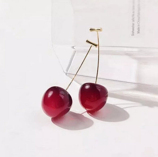 Pendientes Colgantes De Cereza Para Mujer De Lujo