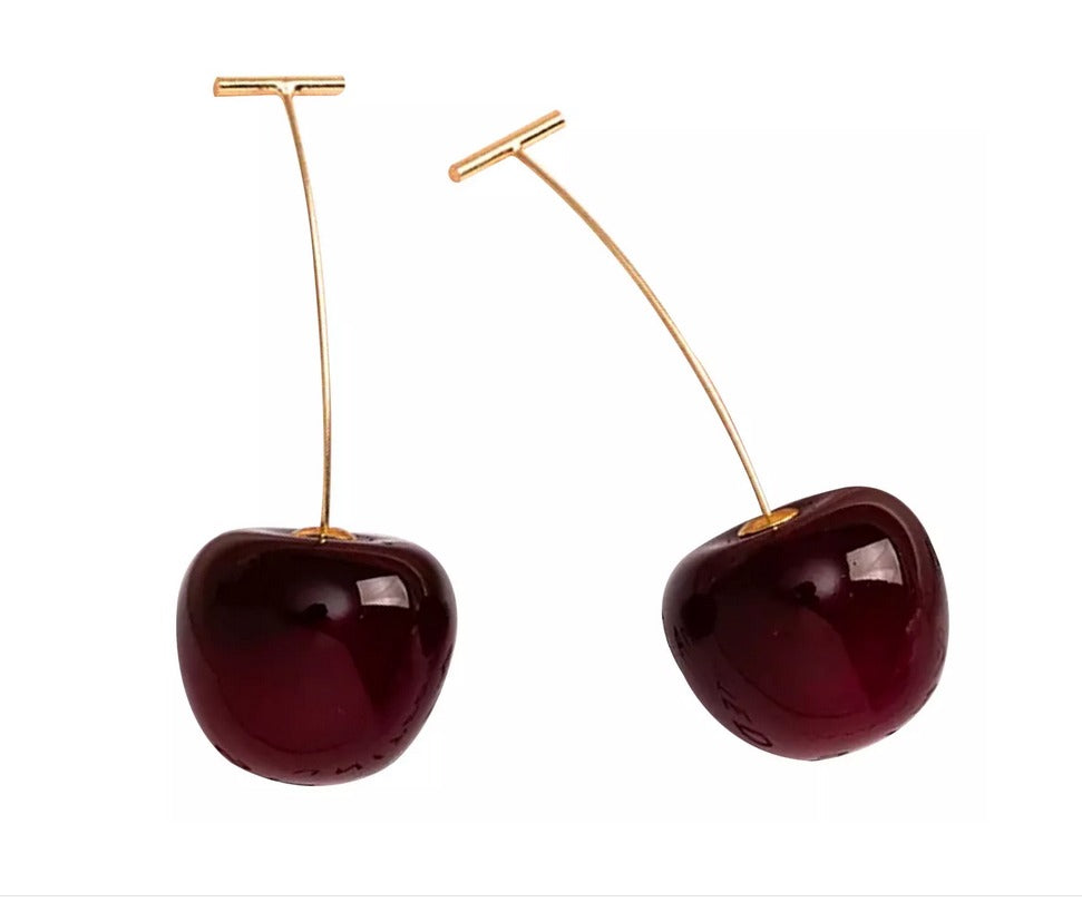 Pendientes Colgantes De Cereza Para Mujer De Lujo