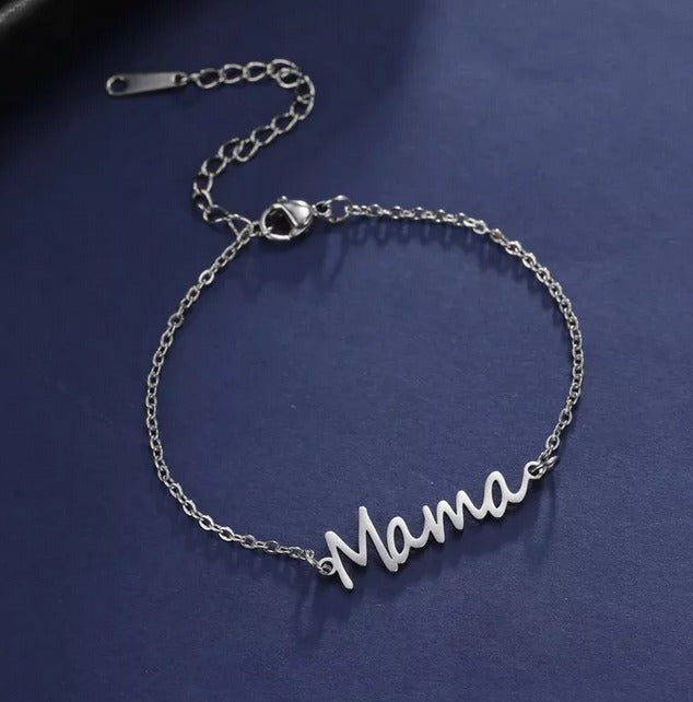 Pulsera Con Letra De Mamá Ajustable