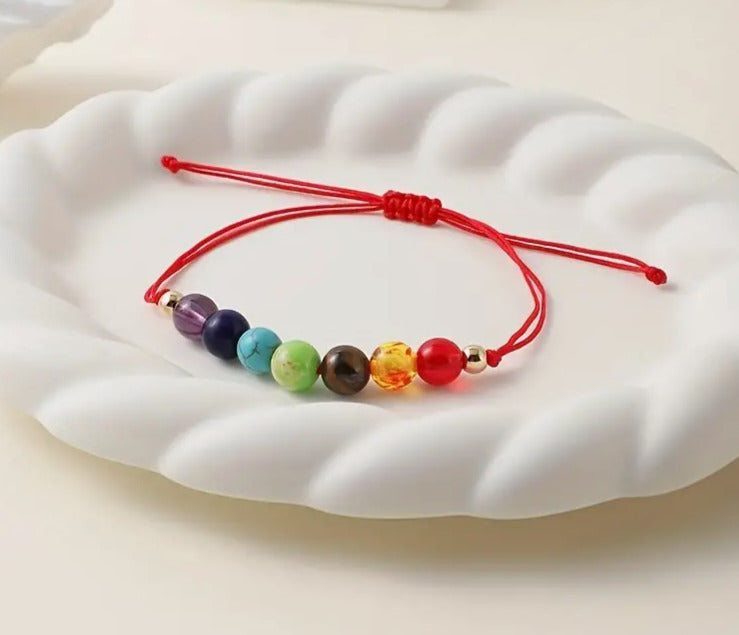 Pulsera 7 Chakras Naturales Con Balin De 4mm 18k Certificado