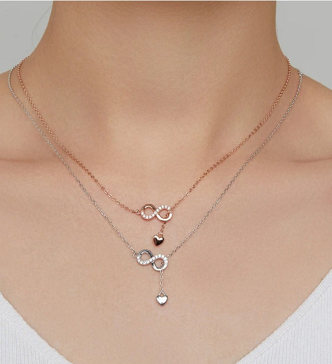 Collar De Infinito Latido en plata ley 925