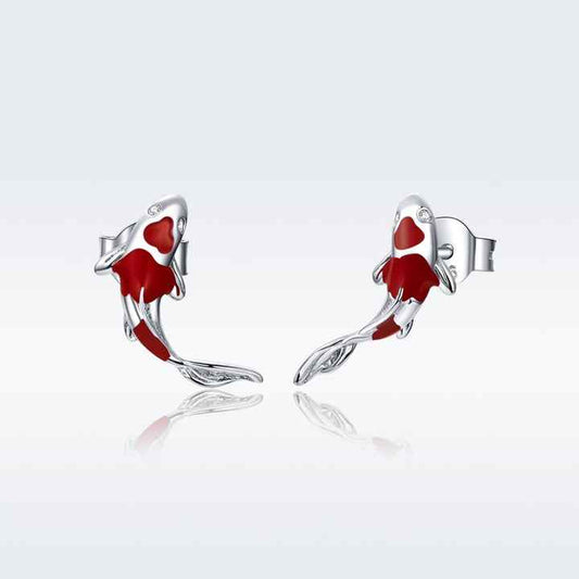 Aretes en Plata Pez Koi– Amor que Nada Contra la Corriente