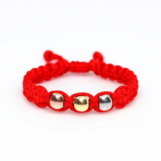 Anillo Tejido Tres Oros 18k