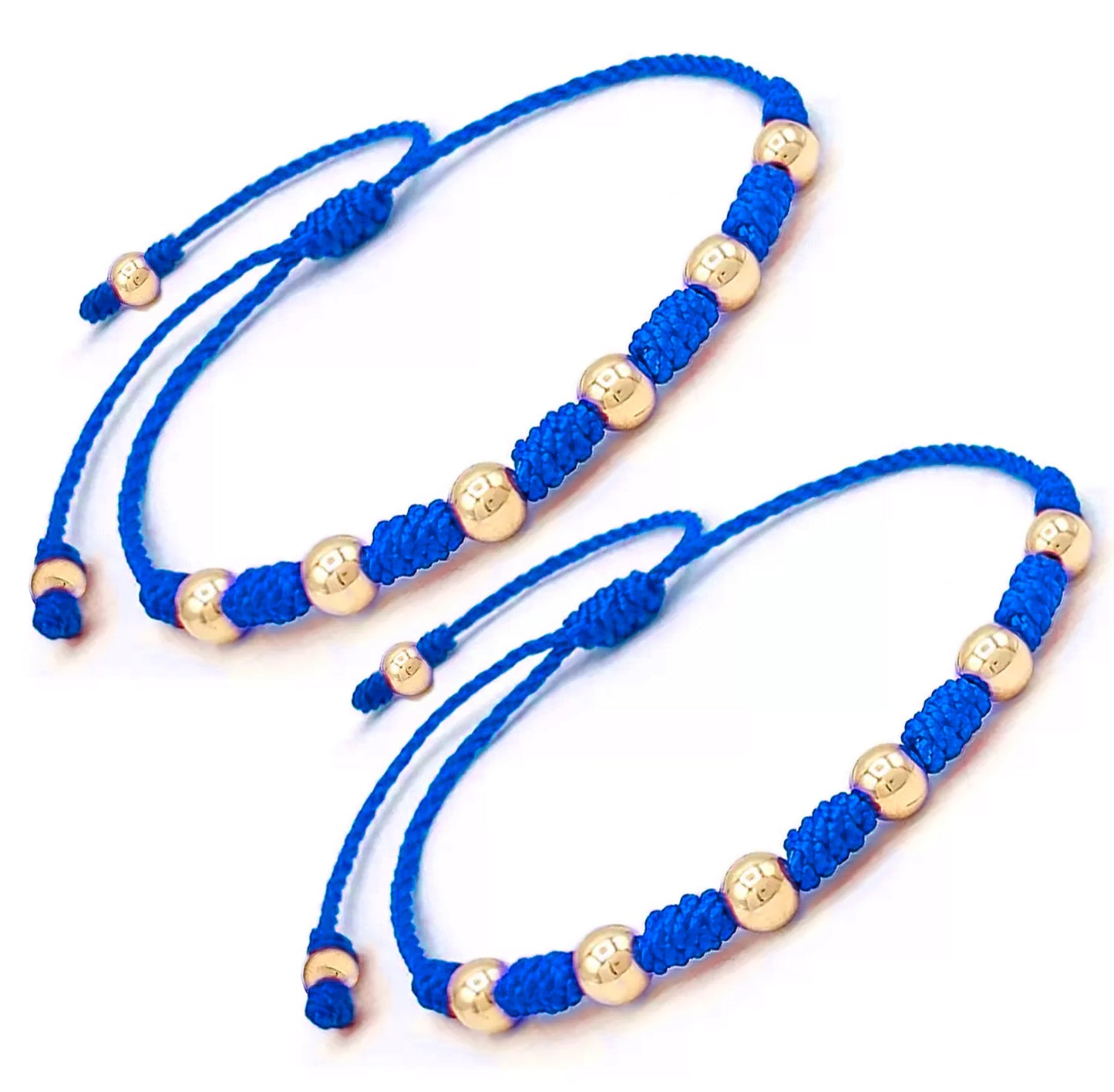 Pulsera Parejas 7 Nudos Oro Laminado 4mm