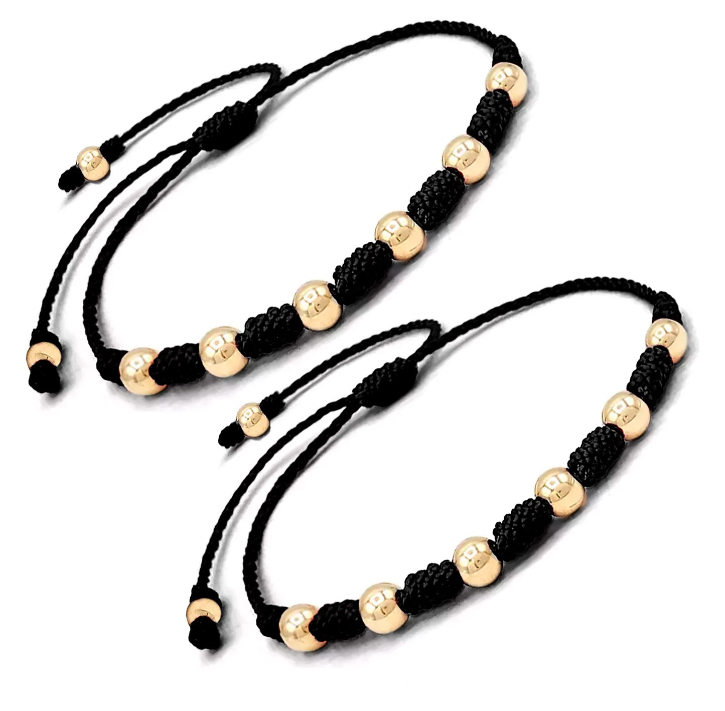 Pulsera Parejas 7 Nudos Oro Laminado 4mm